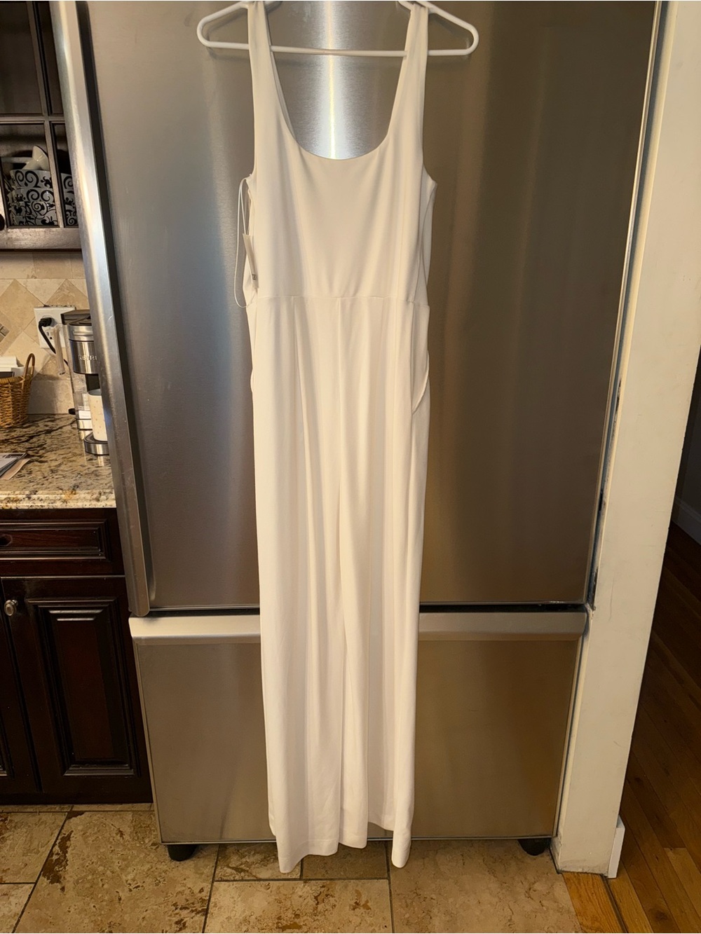 Womens Scoop Neck White Maxi Dress